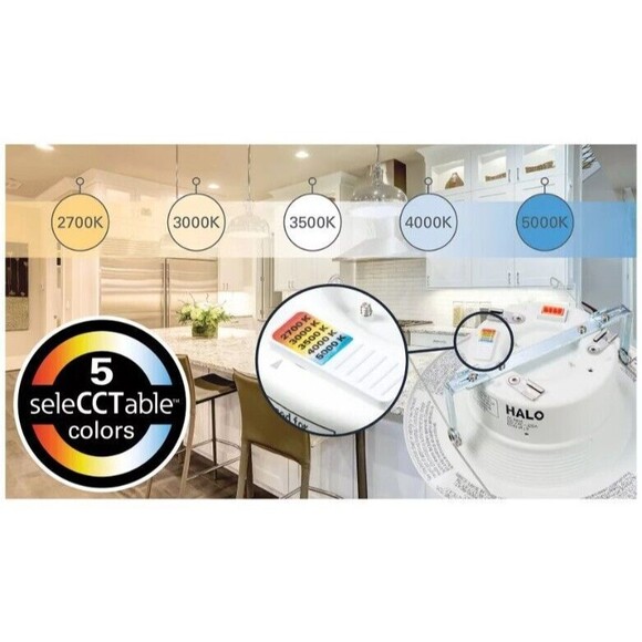 HALO RL56 LED 5"/6" Retrofit SeleCCTable™ Downlight RL56069S1EWHR *Tested - Picture 2 of 8